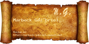 Marbeck Gábriel névjegykártya
